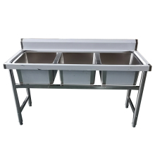 Guanbai Factory Three Compartment Stainless Steel Triple Bowl Sink - Commercial Utility Sink