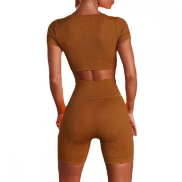 Pantaloni scurți de alergare GMY Yoga Crop Top Seturi