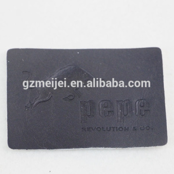 Meijei custom real leather jeans patch with hot stamped design