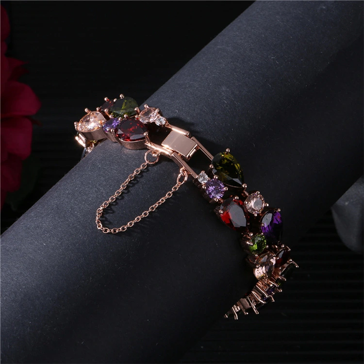 Simple Fashion Bracelet Jewelry Delicate Zircon Silver Plating Copper Charm Bracelet