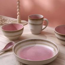 Elegant Asian-Inspired Tableware Set with Blush and White