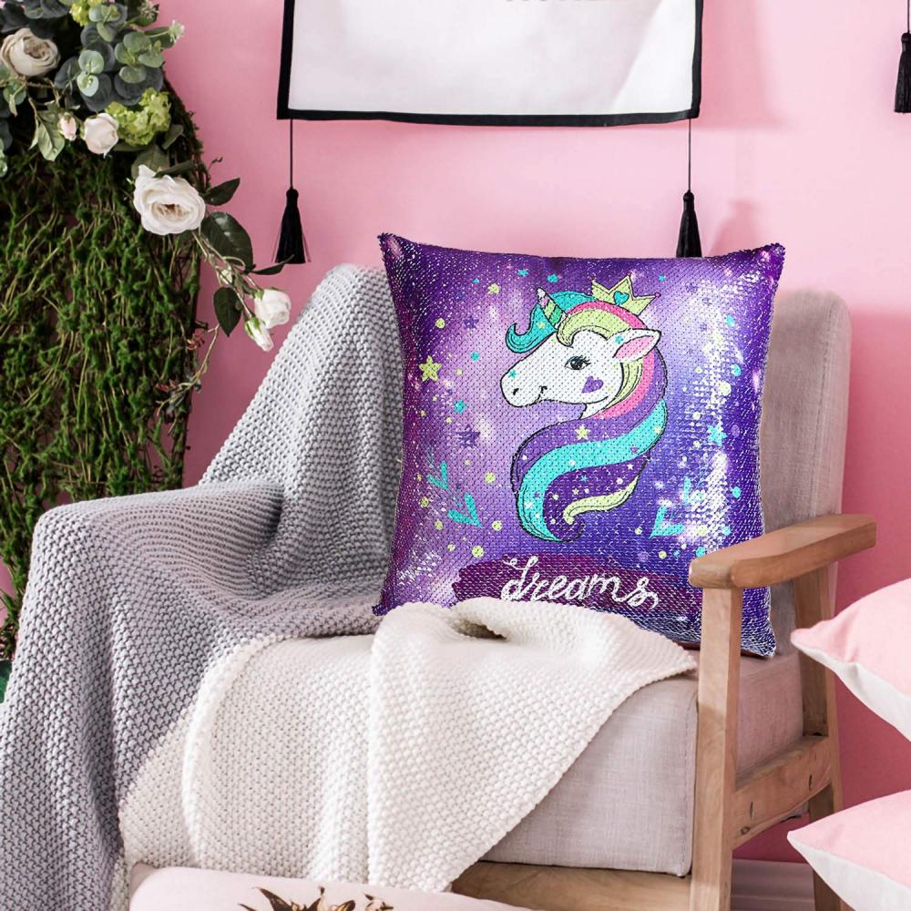 Unicorn Reversible Sequins Cushion 4 Unicorn Reversible Sequins Cushion 4