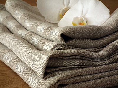 Elegant Linen Provence Natural Striped Hand&Face Guest Towels