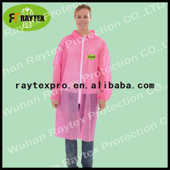 disposable nonwoven chemical dark pink lab coat