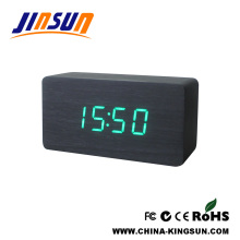 Wooden Digital Alarm White Led Clock