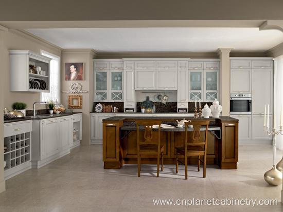 White Black Large Waterproof Classic Kitchen Cabinet Designs