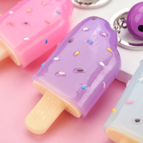 Llaveros de helado con purpurina