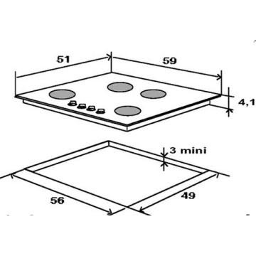 월풀 가스 쿡탑 60CM