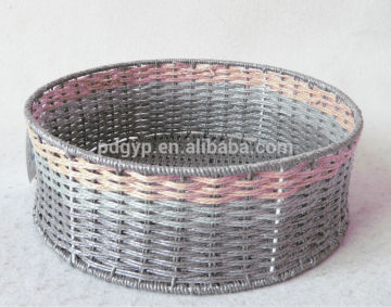 Paper string weave iron stand storage boxs