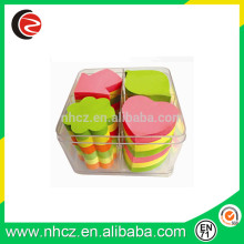 shaped colored sticky notes in box
