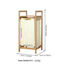 Bamboo Single-Drawer Canvas Storage Rack
