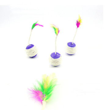 Colorful feather claw toy ball cat toy