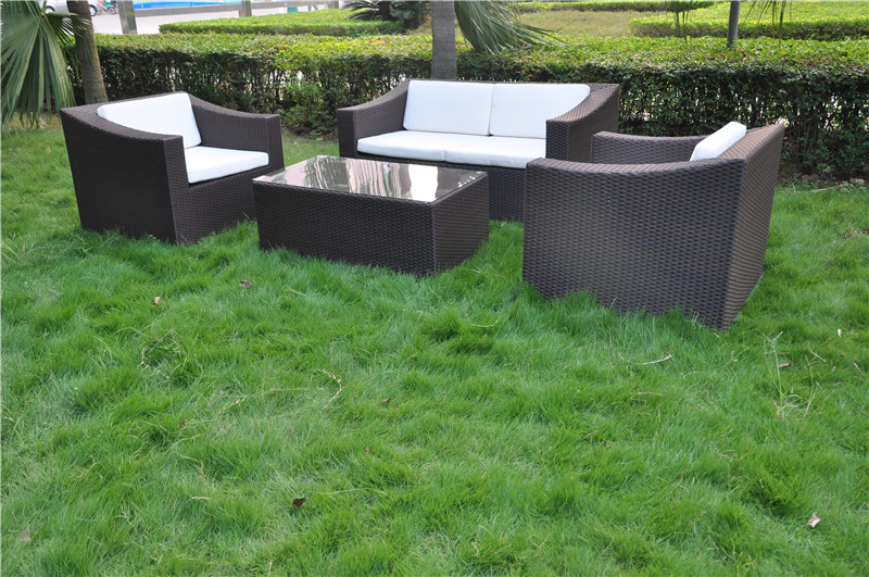 RH style patio furniture wicker sofa set