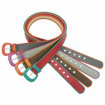 Womens' PU Belts with Plastic Buckle