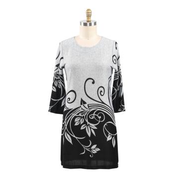 Dames sweaterjurk met print