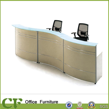 Melamine curved office reception counter