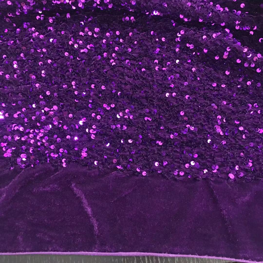 RXF1978 stok 5mm iridescent Velvet sequin Fabric iridescent