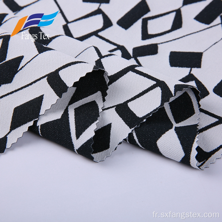 Commerce de gros de tissus imprimés Jacquard Polyester Spandex
