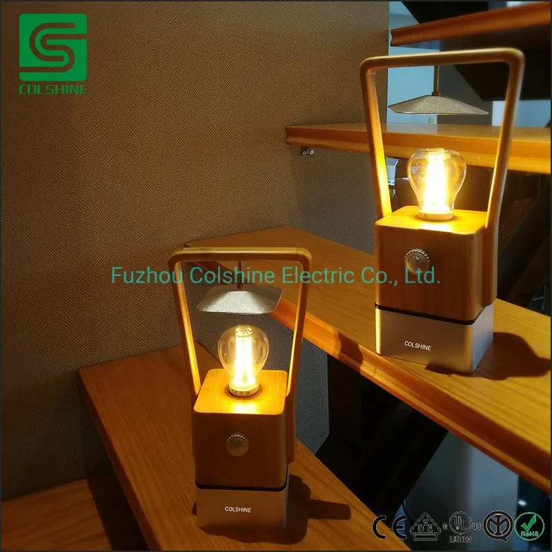 LED Table Lamp Dimmable Decorative Bamboo Light Rechargeable Bedroom Lamp