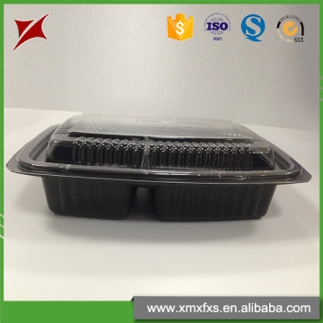 Custom made plastic pp tray disposable 2 compartment microwave food container