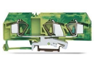 24 - 6 AWG Ground Spring Terminal Blocks , Spring-Clipping