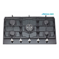 5 Burners Built In Grey Glass Gas Hob