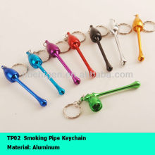 Mushroom-shape aluminum tabacco pipe keychain