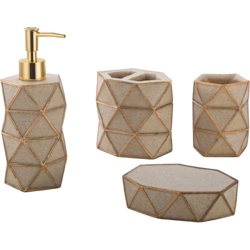 China Beliebte Factory Direct Polyresin Badezimmerzubehör 4PCS Hersteller