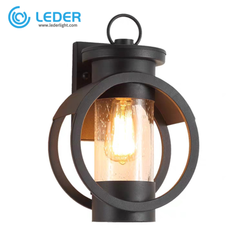 LEDER Black Outdoor Led Wandlampe