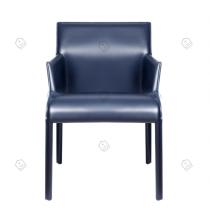 ltalian minimalist blue saddle leather armrest chairs