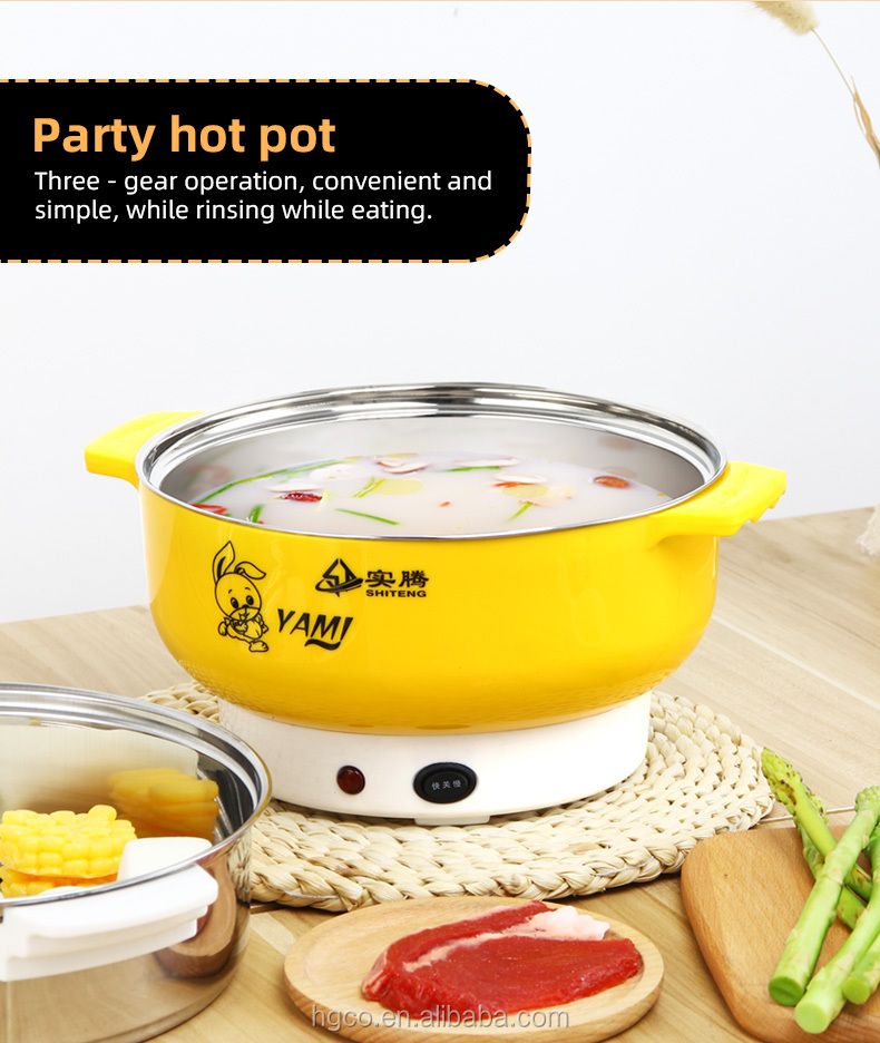 Portable 20cm/22cm/24cm/26cm Electric hot pot / Electric cooking pot / Shabu pot for takeaway