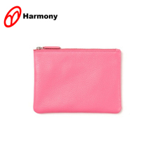 Girls compact pink leather custom make up bag