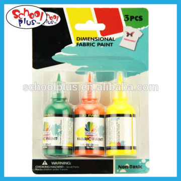 30 ml 3 colors fabric paints in blister card