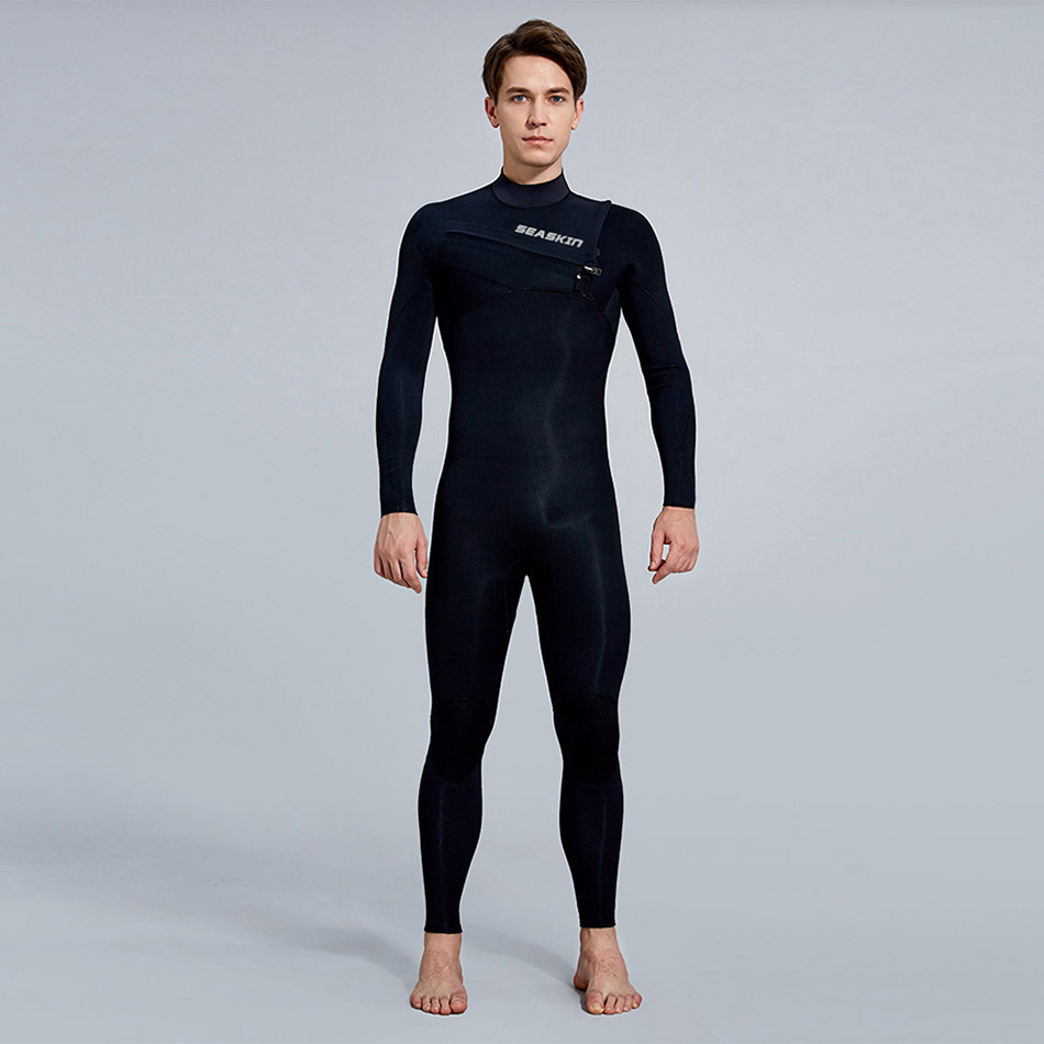 Seackin 5mm νεοπρένιο στήθος φερμουάρ πλήρους wetsuit