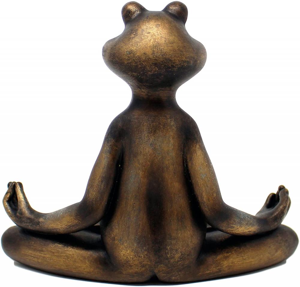 6 &quot;H Resina meditante statua della rana yoga