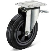 Heavy duty rubber casters with large bearing capacity