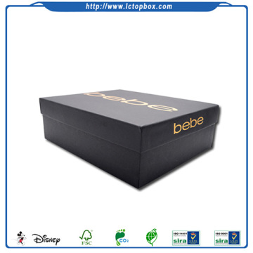 Black shoes packaging boxes with lid