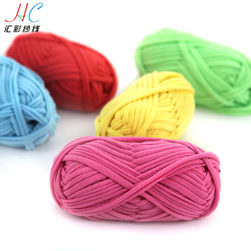 Jingxing, Shanghai SMB online selling quality, hand knitting spaghetti yarn 100g skein, hand craft ribbon T shirt yarn