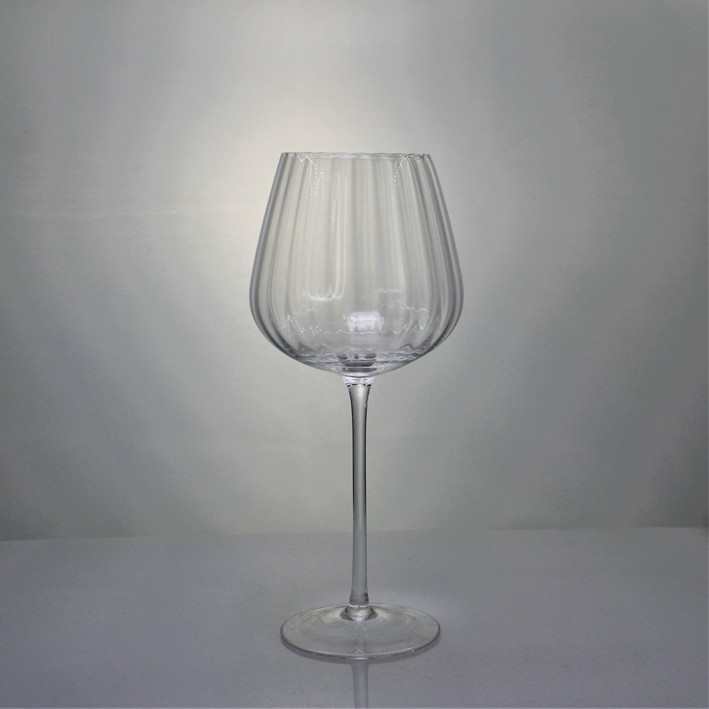 Crystal Ribbed Wine Glass Goblet