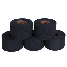 Disposable Black Paper Neck Strips for Barbers - 5 Rolls (500 Strips)