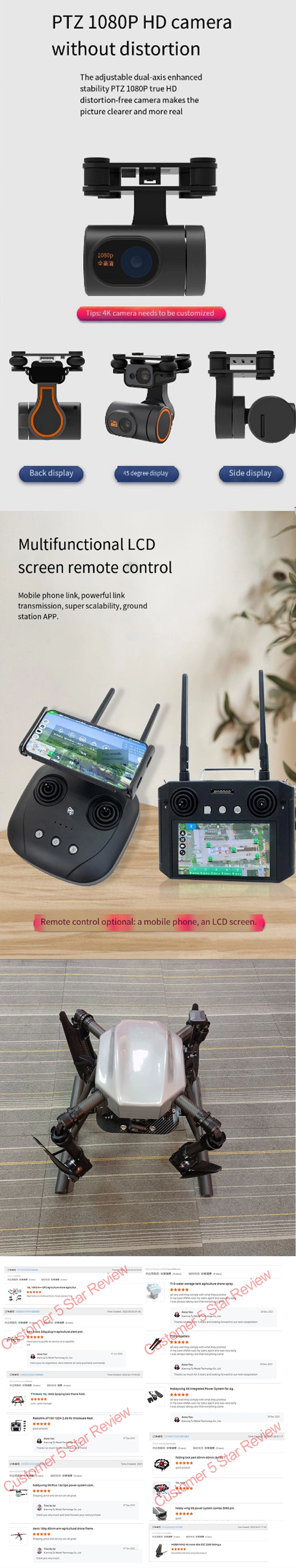4 Axis 5L Agricultural Drone 5kg Payload Delivery Drone Long Flying Time and Range Rescue Uav