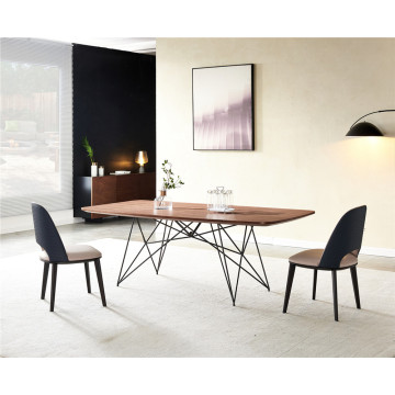 Modern dining table in wooden top