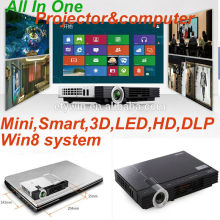 Mini Projector with Win8 system 1000 lumens mini led projector with computer 300 inch projector screen , projector