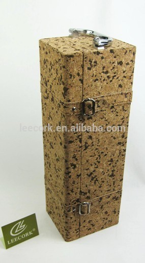 wine box made of cork fabric, cork box for wine packing