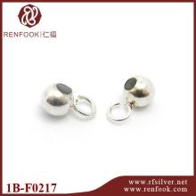 Wholesale beaded jewelry round plain silver slider bead