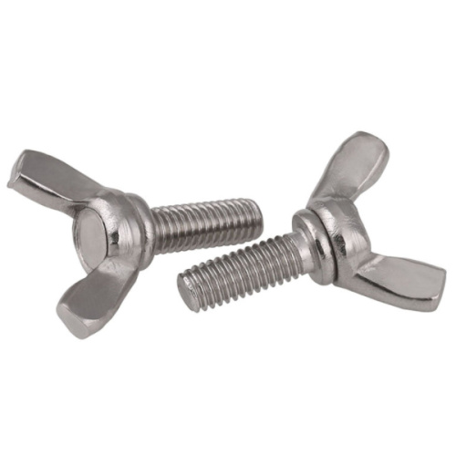 Metric stainless steel wing screws with round nose