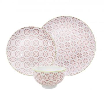 Porcelain dinnerware set with full decal