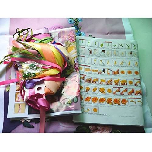 Ribbon Embroidery Kit Uropa wa maua Ulaya katika Vase