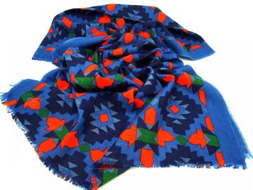 Multi Color Men's Pure Wool Print Wool Scarf