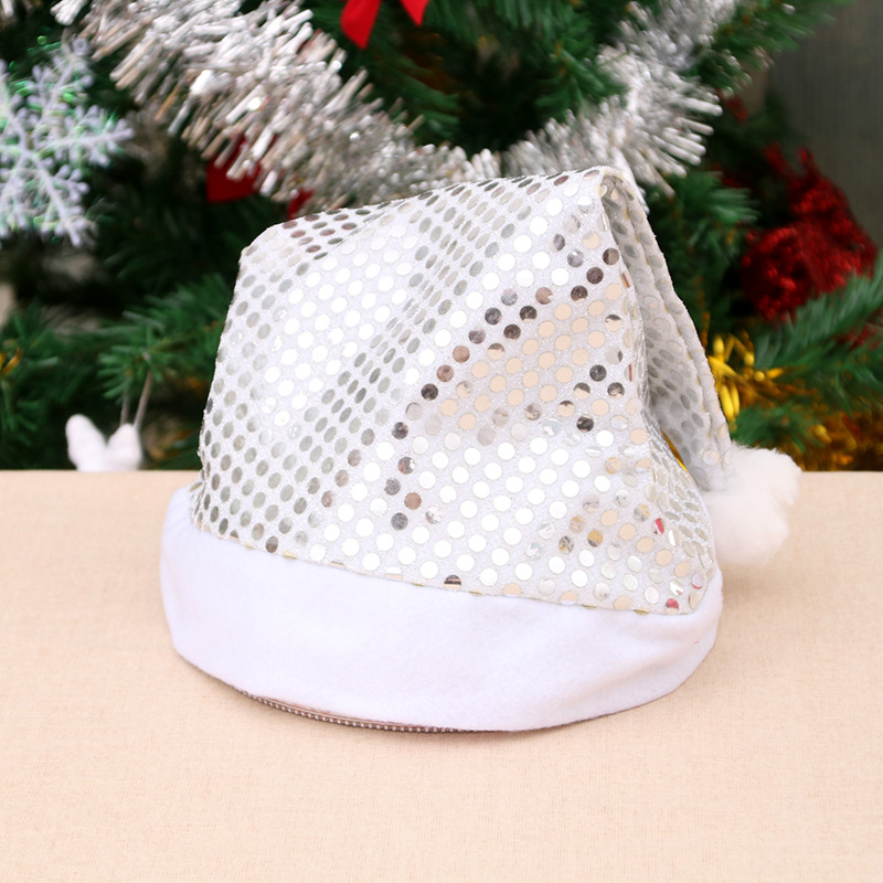 Christmas adult Christmas hat sequined Christmas decorative hat for the elderly party performance decorations 0